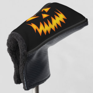 Couvre-club De Golf Citrouille effrayant noir et orange Halloween