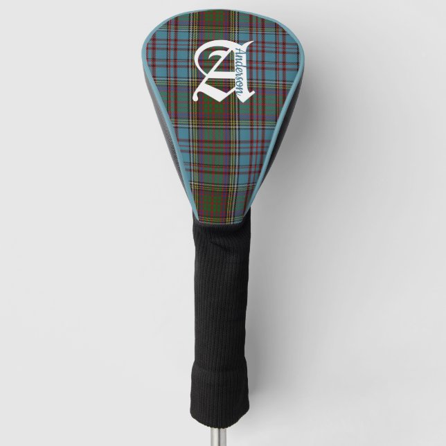 Couvre-club De Golf Clan Anderson Tartan Plaid Monogramme (Devant)
