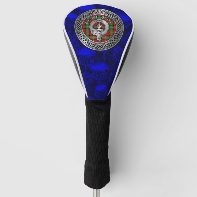 Couvre-club De Golf Clan Boyd Crest & Tartan Knot (Devant)