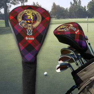 Couvre-club De Golf Clan Brown Crest sur Tartan