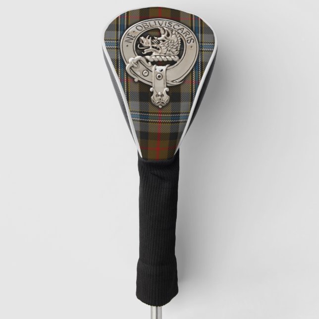 Couvre-club De Golf Clan Campbell Crest & Hunter Tartan (Devant)