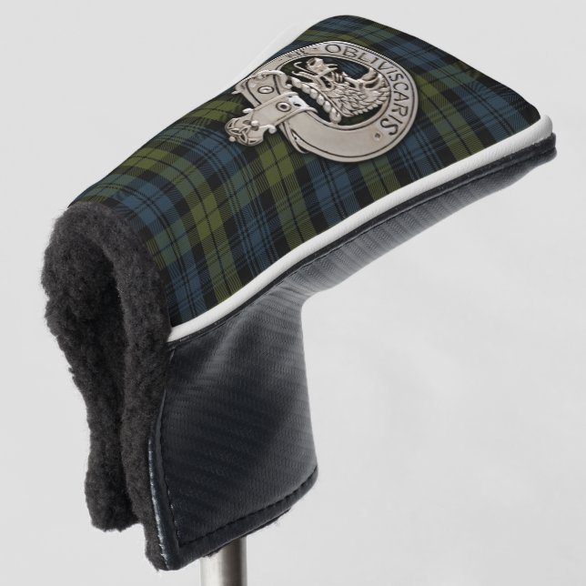 Couvre-club De Golf Clan Campbell Crest & Tartan (Devant 3/4)