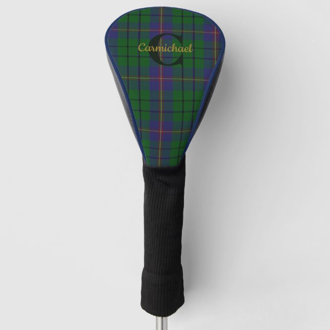 Couvre-club De Golf Clan Carmichael Plaid Monogrammé (Devant)