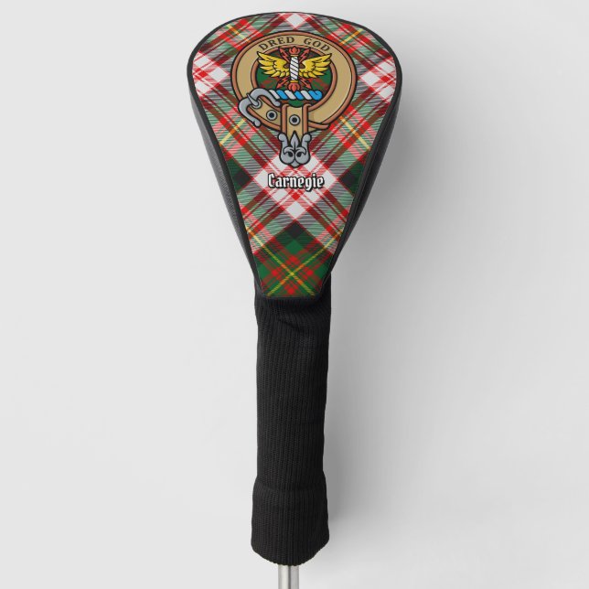 Couvre-club De Golf Clan Carnegie Crest sur la robe Tartan (Devant)