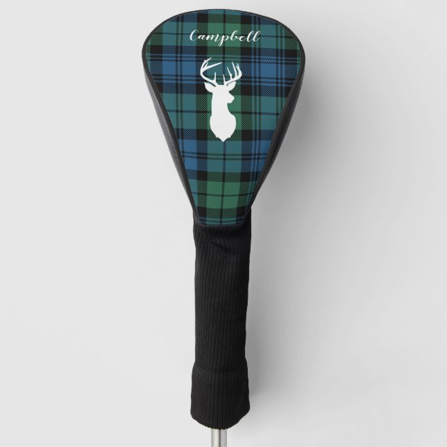 Couvre-club De Golf Clan de Noël Tartan personnalisé Campbell Plaid (Devant)