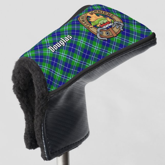 Couvre-club De Golf Clan Douglas Crest sur Tartan (Devant 3/4)