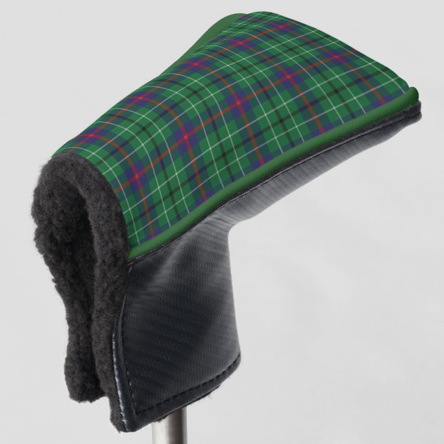 Couvre-club De Golf Clan Duncan Plaid Green Black Check Tartan (Devant 3/4)