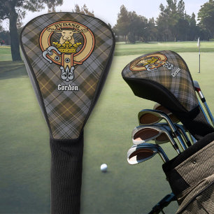 Couvre-club De Golf Clan Gordon Crest sur Tartan Patiné