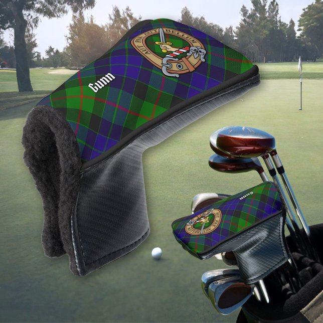 Couvre-club De Golf Clan Gunn Crest sur Tartan (Créateur téléchargé)