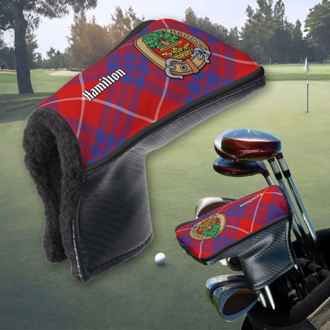 Couvre-club De Golf Clan Hamilton Crest sur Red Tartan (Créateur téléchargé)