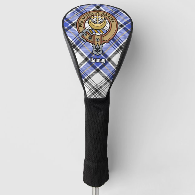 Couvre-club De Golf Clan Hannay Crest sur Tartan (Devant)