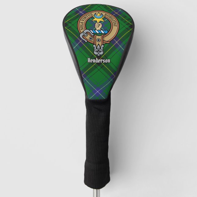 Couvre-club De Golf Clan Henderson Crest sur Tartan (Devant)