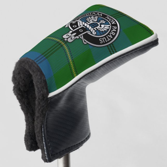 Couvre-club De Golf Clan Johnstone Crest & Tartan Golf Head Cover (Devant 3/4)