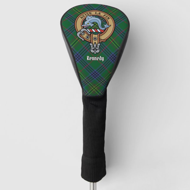 Couvre-club De Golf Clan Kennedy Crest sur Tartan (Devant)