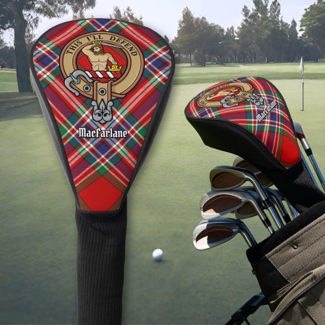 Couvre-club De Golf Clan MacFarlane Crest sur Red Tartan (Créateur téléchargé)