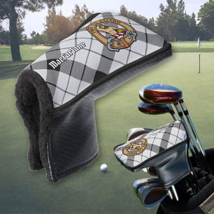 Couvre-club De Golf Clan MacFarlane Crest sur tarte noir et blanc