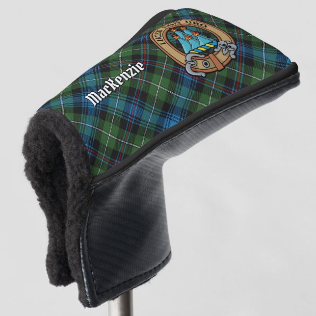 Couvre-club De Golf Clan MacKenzie Crest sur Tartan (Devant 3/4)