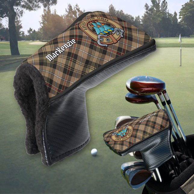 Couvre-club De Golf Clan MacKenzie Crest sur Tartan de chasse Brown (Créateur téléchargé)