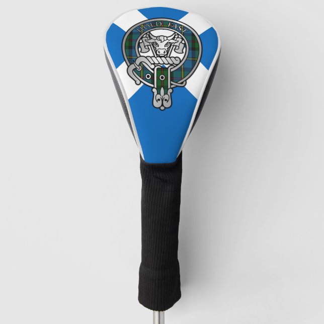 Couvre-club De Golf Clan MacLeod Chasse Tartan Crest sur Saltire (Devant)