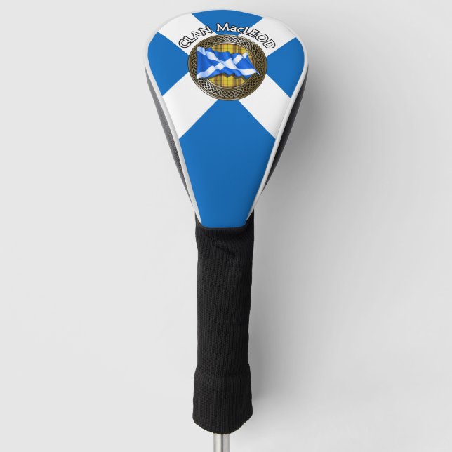 Couvre-club De Golf Clan MacLeod Tartan Knot & Drapeau (Devant)