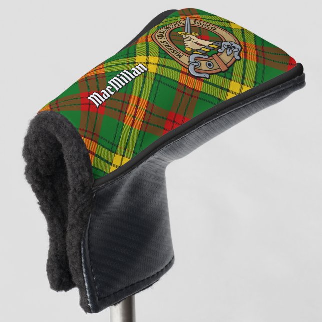 Couvre-club De Golf Clan MacMillan Crest sur Tartan (Devant 3/4)