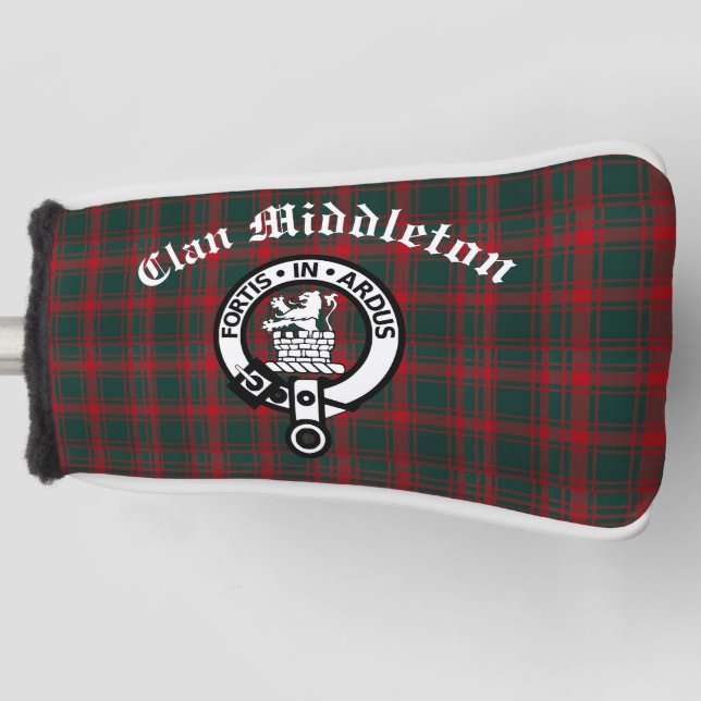 Couvre-club De Golf Clan Middleton Crest Badge et Tartan (Devant)