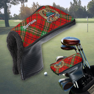 Couvre-club De Golf Clan Morrison Crest sur Red Tartan
