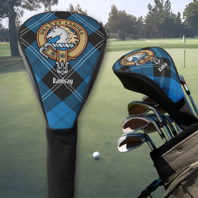Couvre-club De Golf Clan Ramsay Crest sur Blue Hunter Tartan (Créateur téléchargé)
