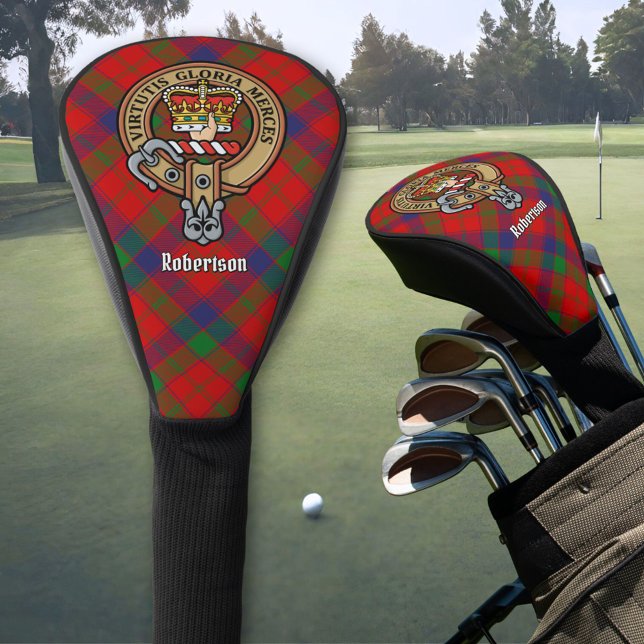 Couvre-club De Golf Clan Robertson Crest sur Tartan (Créateur téléchargé)