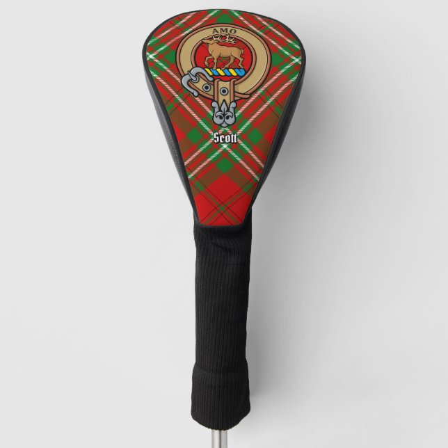 Couvre-club De Golf Clan Scott Crest sur Red Tartan Golf Head Cover (Devant)