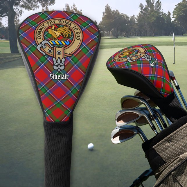 Couvre-club De Golf Clan Sinclair Crest sur Tartan (Créateur téléchargé)