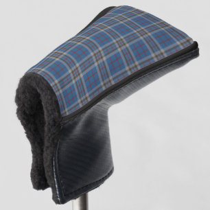 Couvre-club De Golf Clan Thompson Plaid Grey Blue Check Tartan