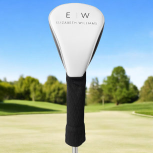 Couvre-club De Golf Classic Élégant Moderne Minimaliste Nom Monogramme