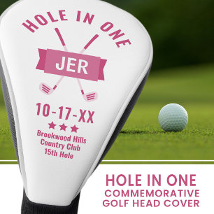 Couvre-club De Golf Classique de golf Hole in One personnalisé rose po