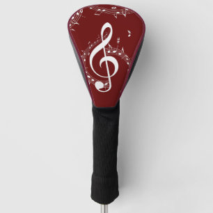 Couvre-club De Golf Climacic G Clef Music Rouge