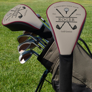 Couvre-club De Golf Club de golf classique Burgundy Piping