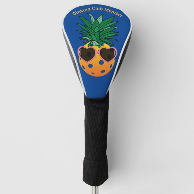 Couvre-club De Golf Club Dinking personnalisable, ananas Pickleball (Devant)