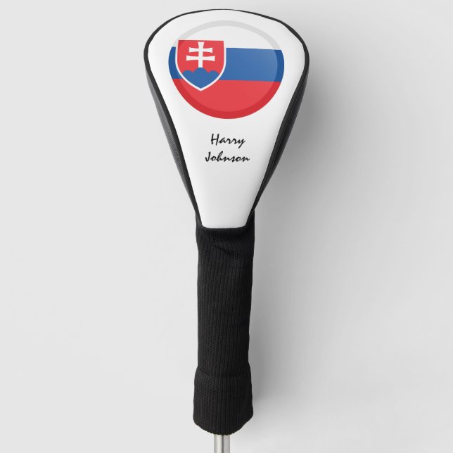 Couvre-club De Golf Clubs De Golf Slovaques, Drapeau Et Monogrammes (Devant)
