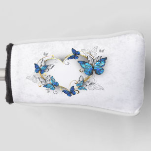 Couvre-club De Golf Coeur bijoux avec papillons Morpho