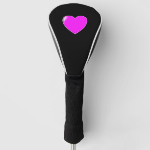 Couvre-club De Golf Coeur noir et rose