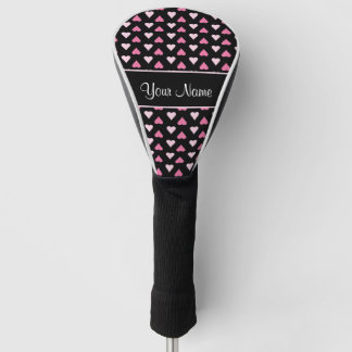 Couvre-club De Golf Coeurs roses noirs d'amour