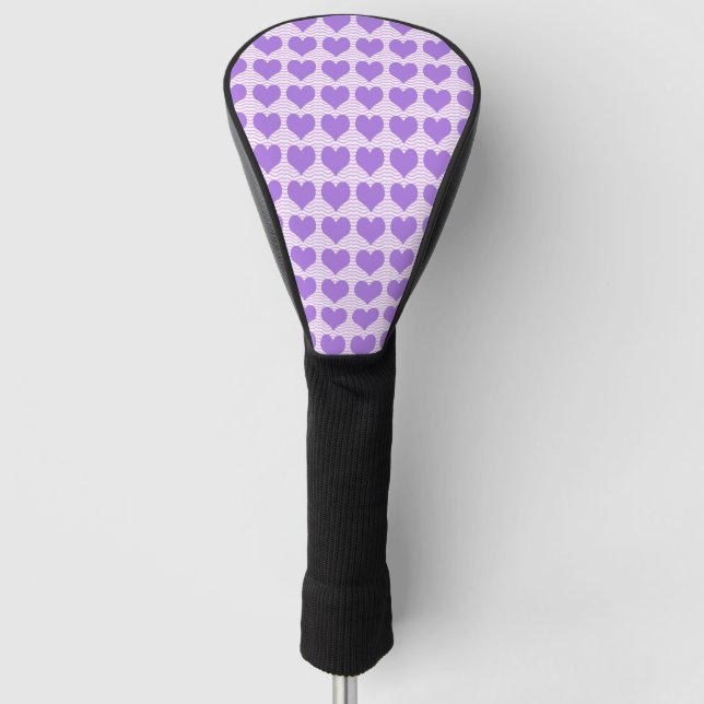 Couvre-club De Golf Cœurs violets (Devant)