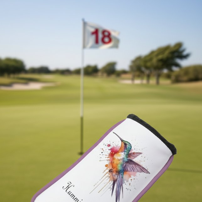 Couvre-club De Golf Colibri exotique en vol Golf Head Cover (Créateur téléchargé)