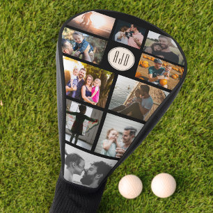 Couvre-club De Golf Collage de photos de famille de monogramme tendanc