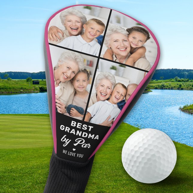 Couvre-club De Golf Collage photo personnalisé 4 BEST GRANDMA PAR PAR (Créateur téléchargé)
