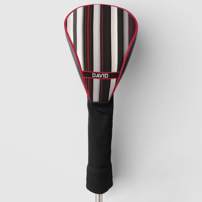 Couvre-club De Golf Collection Abstraite Red Black Lines tendance (Devant)