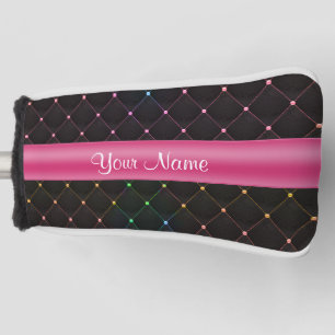 Couvre-club De Golf Coloré noir rose piqué chic personnalisé