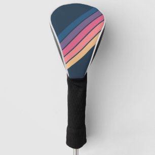 Couvre-club De Golf Coloré rayé les années 70 les années 80 Classique