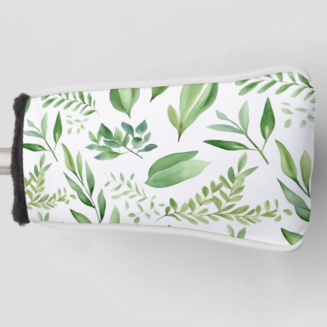 Couvre-club De Golf Coloré Rustique Eucalyptus Feuilles d'aquarelle (Devant)