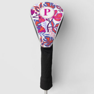 Couvre-club De Golf Coloré, Tropical Floral, Votre Initiale